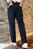 Made in Italy Baby Cord Classic Slim Jogger Black